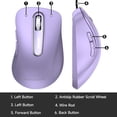 thumbnail image 7 of Wired Mouse, USB-A Wired , 1400 DPI Optical Tracking, 5 Buttons,Ergonomic Cord Mouse for PC/Mac/Laptop-Light Purple, 7 of 7