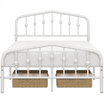 thumbnail image 6 of Topeakmart Metal Bed with Arched Headboard and Footboard, White, Full, 6 of 9