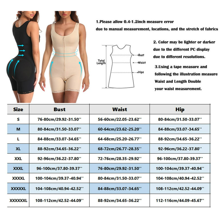 Skpblutn Shapewear For Women Tummy Control Bodysuit Plus Size Full Faja  Colombianas Waist Trainer Compression Garments Comfortable Body Shaper  Black 