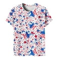 thumbnail image 4 of qipepei 4th of July Outfits for Women American Flag Shirt Patriotic T-Shirts Women's Summer Casual Crewneck Short Sleeve T-Shirts Flag Print Fit Basic Tops Tees Blouses, 4 of 5