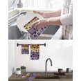thumbnail image 5 of Purple Brown Kitchen Dish Towels for Drying Dishes Set of 2, Rustic Farmhouse Dog Paw Vintage Waffle Weave Microfiber Hand Tea Bathroom Towels Quick Dry & Absorbent Towel 12x12, 5 of 7