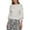 White, variant on Women's Mixed-Media Blouson 3/4-Sleeve Sweater Black/Ivory M