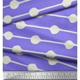 thumbnail image 2 of Soimoi Purple Heavy Satin Fabric Dot & Stripe Printed Craft Fabric by the Yard 54 Inch Wide, 2 of 3
