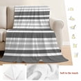 thumbnail image 5 of Grey Stripes Blanket Soft Cozy Warm Throw Blanket for Couch, Plush Fuzzy Flannel Fleece Blankets for Sofa, Modern Minimalist Horizontal Ombre Lines Bed Blankets Lightweight Gifts for Women, 40"x50", 5 of 9