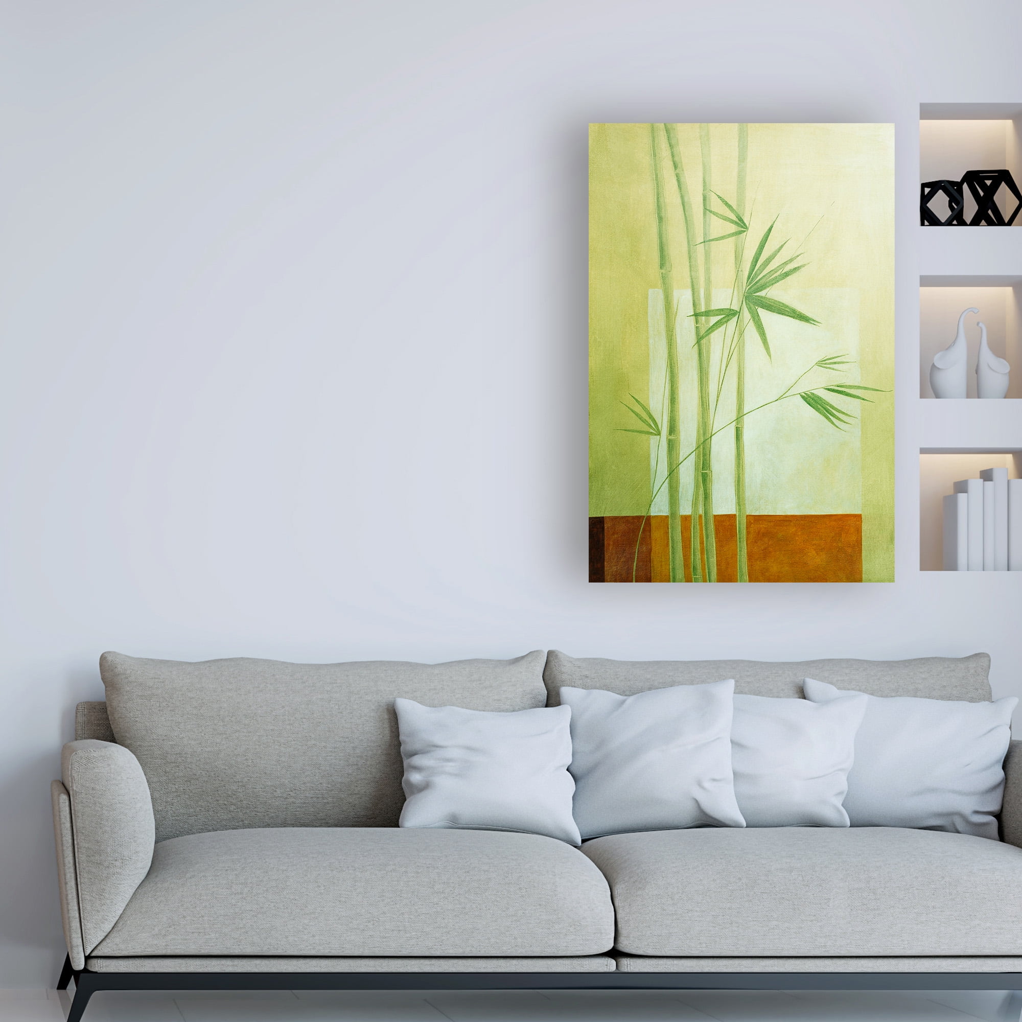 Trademark Fine Art 'Bamboo On Green' Canvas Art by Pablo Esteban