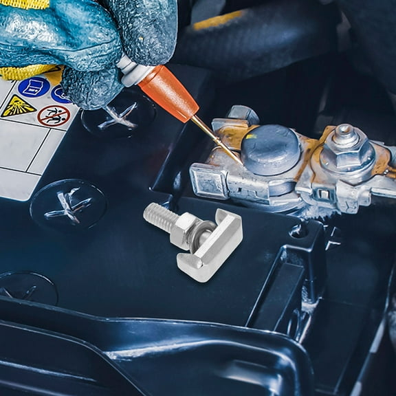 Soimiss 2Pcs Silver Stainless Steel Battery Terminal Bolts for Suv Car Use Reliable and Wear Resistant