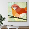thumbnail image 2 of PixonSign Canvas Print Wall Art Geometric Style Red & Orange Flycatcher Birds Wildlife Illustrations Modern Art Rustic Closeup Colorful Multicolor Ultra for Living Room, Bedroom, Office - 24"x24", 2 of 5