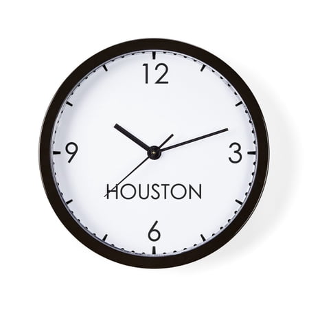 CafePress - HOUSTON World Clock - 10 Quartz Analog Battery-Powered Modern Wall Clock, Unique