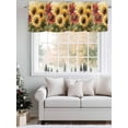 thumbnail image 5 of Summer Sunflowers Curtain Valances for Windows, Red Yellow Floral Leaf Wood Grain Kitchen Valance Window Treatment, Light Filtering Block Curtains for Bathroom/Bedroom/Living Room 42'' x 18'', 5 of 9