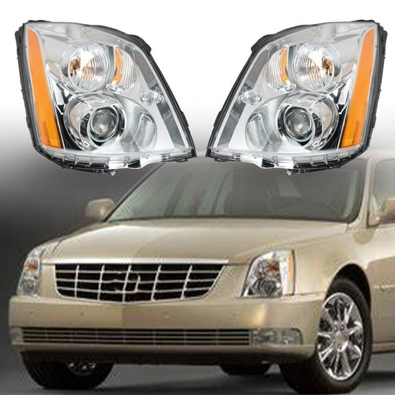 munirater For 2008-11 Cadillac DTS Headlight HID/Xenon Projector Chrome Housing Right Left