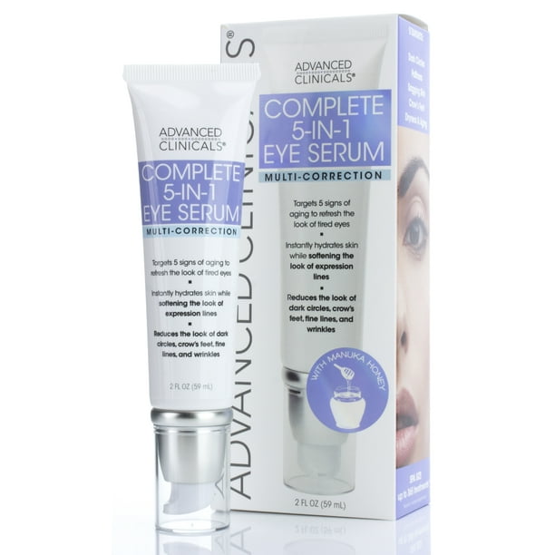 Advanced Clinicals MultiCorrection Complete 5 in 1 Eye Serum. For Dark