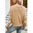 thumbnail image 4 of chouyatou Women's Fall Cute Daisy Button Jacquard Knit Cardigan Sweater Jacket, 4 of 5