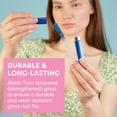 thumbnail image 3 of Premium Czech Glass Nail File with Hard Case, Bona Fide Beauty Professional Manicure Tool for Gentle Precision Filing – Aqua/Cobalt, 3 of 6
