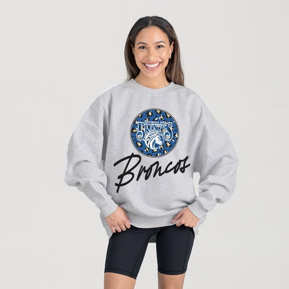 Women's Gameday Couture Ash Fayetteville State Broncos Premium Fleece Pullover Sweatshirt