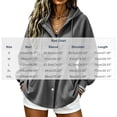 thumbnail image 7 of Inverlee Womens Cinched Waist Drawstring Hooded Jacket Button Front Side Pockets Long Sleeve Sweatshirts Casual Fall Outerwear Loungewear Tops Dark Gray XXL, 7 of 7