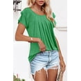 thumbnail image 4 of KISSMODA Short Sleeve Shirts for Women Dressy Casual Summer Blouses Pleated Front Loose Fit Tunic Tops, 4 of 6