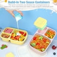 thumbnail image 5 of NAOJIE 3 Compartment Lunch Container & Reusable Snack Containers & Microwave and Dishwasher Safe(Pink),Bento Box,Lunchable Container,Snack Containers for Kids, 5 of 5
