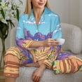 thumbnail image 6 of Daiia Pixel Desert Landscape for Women's Long-Sleeved Pajama Set – Soft & Comfortable Sleepwear Button-Up Pajamas Cozy Lounge Wear-Large, 6 of 7