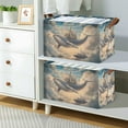 thumbnail image 2 of Yayeee Foldable Storage Basket for Shelves with Handles Waterproof Cloth Bins, Floating Whale, 2 of 7