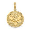 thumbnail image 4 of Auriga Fine Jewelry 14K Yellow Gold Enameled Om w/Lotus Flower on Reverse Charm for Women, 4 of 6