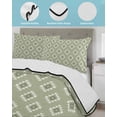 thumbnail image 4 of Sage Green Boho Geometric Twin XL Size Down Alternative Comforter, Lightweight Comforter Quilt Bedding Set with Pillow Shams Country Abstract Pattern All Seasons Bed Comforter Duvet Insert 68"x98", 4 of 7