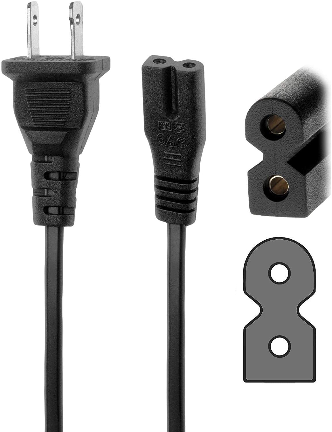 Power Cord / Cable 032040000400 2Prong 6ft for Vizio Most Models
