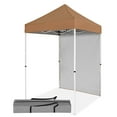 thumbnail image 5 of INTER HUT 5x5 Outdoor Pop up Canopy Gazebo with One Removable Sidewall, Instant Easy Set up Outdoor Canopy Commercial Sun Shelter with Carry Bag, Khaki, 5 of 10