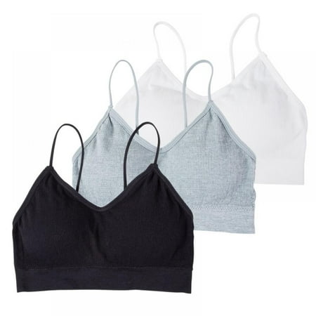 

Pretty Comy 3Pcs V Neck Tube Top Bra Padded Camisole Bra for Women Seamless Bralettes
