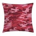 thumbnail image 1 of Camo Throw Pillow Cushion Cover, Soldier Clothing Inspired Design in Pink Tones Conceptual Autumn Theme, Decorative Square Accent Pillow Case, 18 X 18 Inches, Light Pink Dark Coral Pink, by Ambesonne, 1 of 2