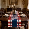 thumbnail image 6 of Dmlowu 4th of July Table Runner, Patriotic Table Cloth with Gnome and Star Pattern, Red White Blue Table Decor for Independence Day Dining, "13 x 35.4", 6 of 6