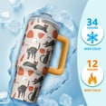 thumbnail image 4 of Halloween Tumbler 30 oz with Handle and Straw Spooky Pumpkin Skeleton Ghost Tumbler Halloween Party Gifts Insulated Bottle, 4 of 5