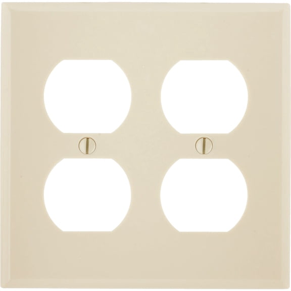 Leviton 001-86016-IV Double Gang Ivory Two Duplex Receptacle Wallplate