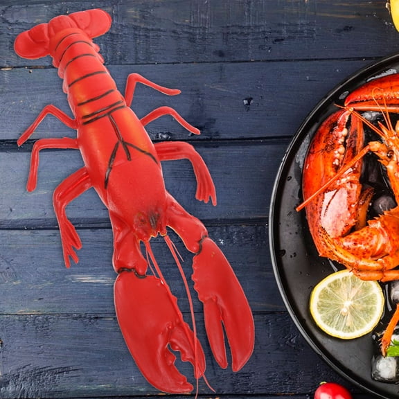 OUNONA Large Red Plastic Lobster Model Realistic Lifelike Lobster Pack for Home Decor and Educational Use