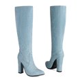 thumbnail image 5 of KIJBLAE Clearance Women's Knee High Boots Chunky Heel Round Toe Stretch Boots Over The Knee Boots Winter Boots Fashionable Comfortable Breathable Ankle Boots Sky Blue 44, 5 of 9