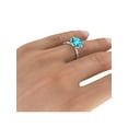 thumbnail image 6 of Aquamarine 2.50 ctw Ring with Diamonds 14K White Gold Flower Vintage Halo, 6 of 6