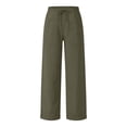 thumbnail image 5 of Babcutegg Big and Tall Mens Cotton Linen Pants Straight Leg Elastic Waist with Pockets Versatile Casual Trousers Size 2XL, 5 of 7