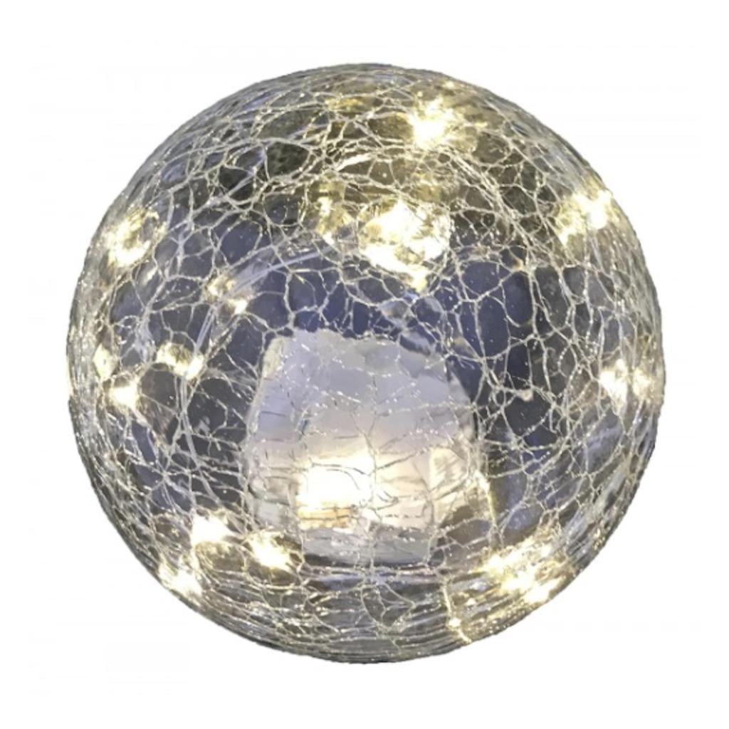 Creative Motion 14173 6" Battery Operated Crackle Glass Clear Globe