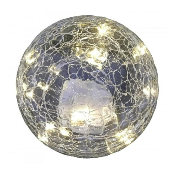 Creative Motion 14173 6" Battery Operated Crackle Glass Clear Globe
