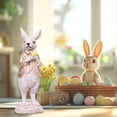 thumbnail image 5 of Easter Farmhouse Bunny Resin Ornament - Cute Rabbit Figurine for Living Room Home Tabletop & Gifting, Idyllic Easter Decor, Spring Holiday Resin Accent for Home & Office Display, 8*2.3*2in, Gold, 5 of 7