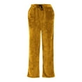 thumbnail image 4 of DPTALR Men's Solid Color Flannel Warm Elastic Waist Straight Leg Long Pants,Gold,XXL, 4 of 9
