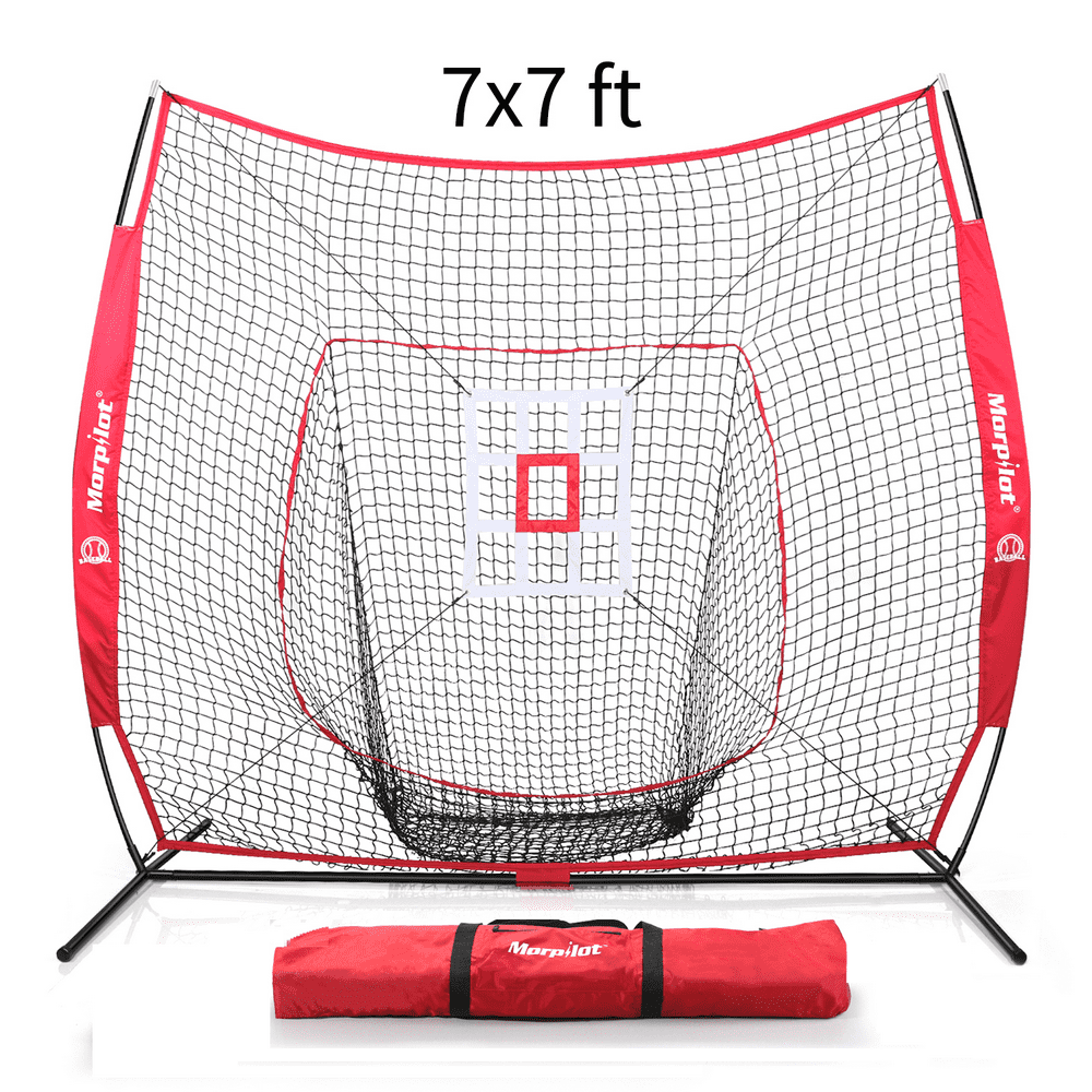 Morpilot 6pc Baseball/Softball Bundle 7x7 Hitting Net Strike Zone