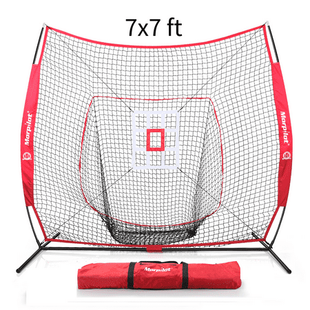 Morpilot 6pc Baseball Softball Bundle 7x7 Hitting Net Strike Morpilot 6pc Baseball Softball Bundle
