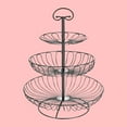 thumbnail image 6 of 3 Tired Metal Wire Basket Bowl Rack for Home Kitchen Restaurant Black, 6 of 8