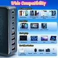 thumbnail image 2 of Fast Charger USB C Charger Block, 200W GaN 8 Port USBC Charging Station USB Hub Block Cube, PD 65W Laptop Charging Station for Multiple Devices iPhone 17/16/15,MacBook Pro/Air,iPad,Black, 2 of 7