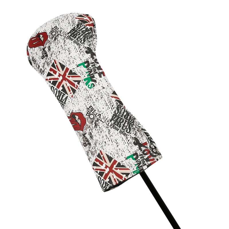 Golf Driver Head Cover 4 Piece Set | Fits #1 Driver, #3 Wood, #5 Wood, #U Utility Club | Protective Headcovers British Flag Skull Punk