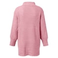 thumbnail image 5 of Oversized Knit Sweater Long Sleeve Half Turtleneck Pullover Side Slit Casual Warm Soft Loose Top, 5 of 6