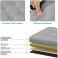 thumbnail image 4 of Storage Ottoman Foot Rest Stool, Small Leather Storage Ottomans Bench, Folding Footstool with Side Pockets, Foot Rest Under Desk for Living Room Bedroom, 16x12x12 in, Grey, 4 of 6