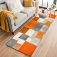 thumbnail image 2 of Burnt Orange Runner Rug 2x6 FT, Non Slip Hallway Carpet, Grey Modern Abstract Art Oil Painting Geometric Washable Floor Carpet Throw Runner Carpet Long Rug for Entryway Kitchen Bedside Sliding Door, 2 of 9