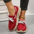 thumbnail image 2 of Fashion Sneakers for Women Fashion Casual Lace up Low Top Platform Chunky Flats Canvas Shoes Walking Loafers, 2 of 7