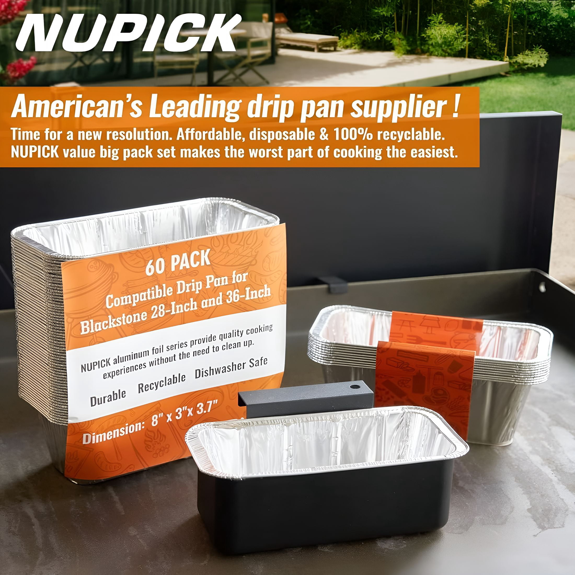 ACDANC 60 Pack Grease Cup Liners for Blackstone, Griddle Accessories for Blackstone 17"/22"/30"/28"/36"; Griddle, Easy Cleaning Disposable Aluminum Grease Traps &Drip Pans for Blackstone Catcher